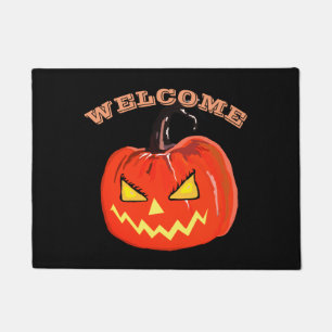 Paillasson Mat de la porte Citrouille d'Halloween