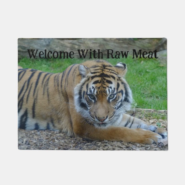 Paillasson Mat de la porte de bienvenue du tigre (Devant)