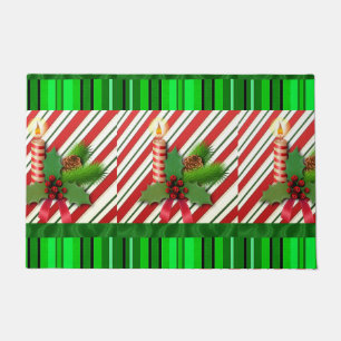 Paillasson Mat de la porte de Noël, bougie de Noël