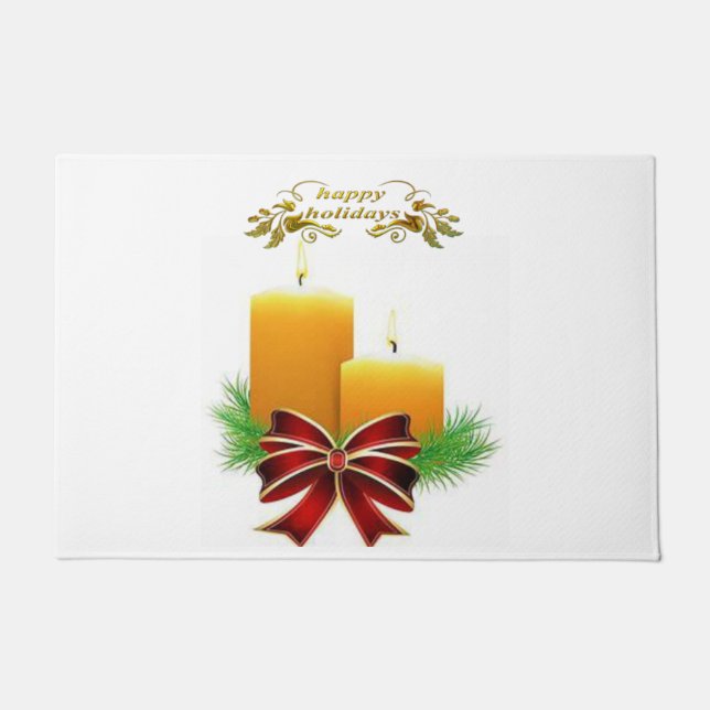 Paillasson Mat de la porte de Noël, Joyeuses fêtes (Devant)