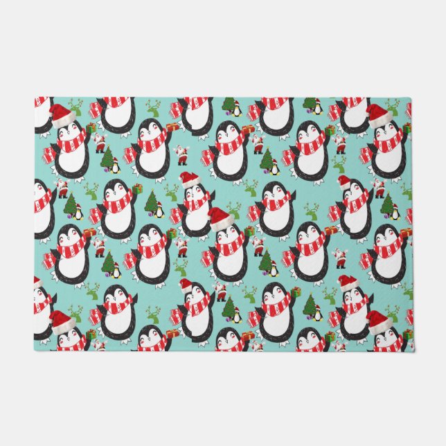 Paillasson Mat de la porte de Noël, Penguin (Devant)