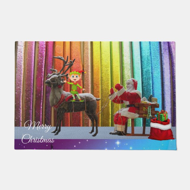 Paillasson Mat de la porte de Noël, Père Noël (Devant)