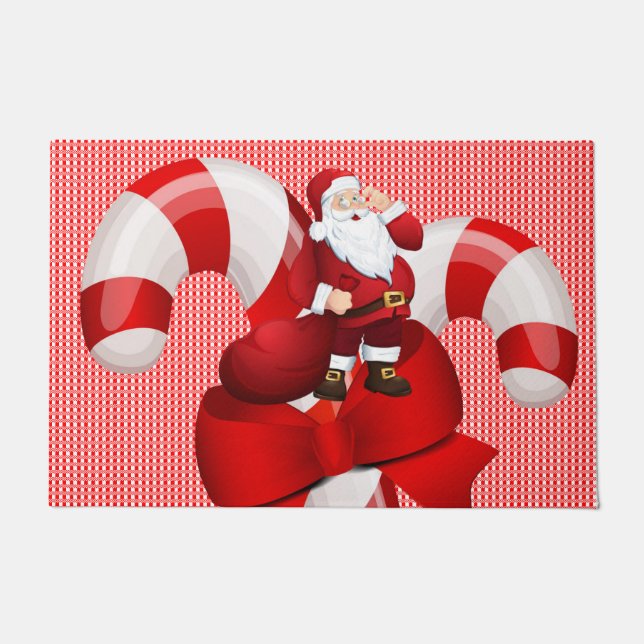 Paillasson Mat de la porte de Noël, Père Noël (Devant)