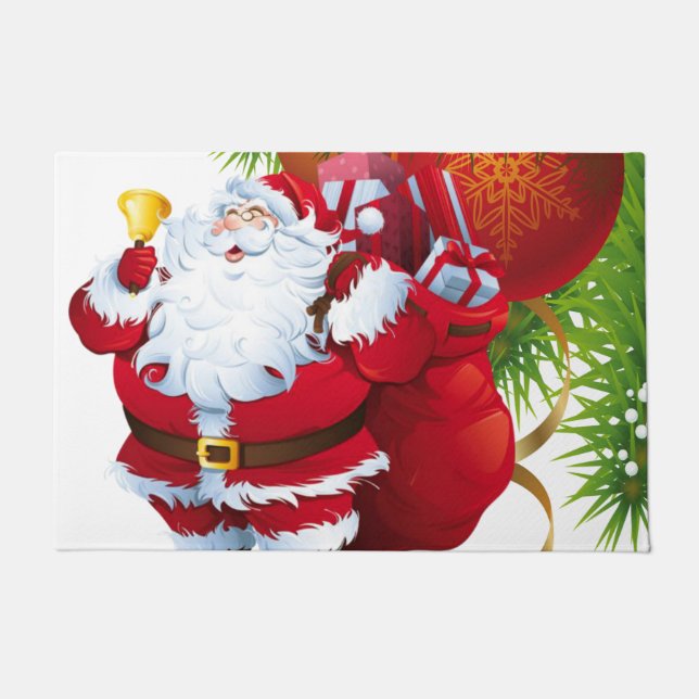 Paillasson Mat de la porte de Noël, Père Noël (Devant)