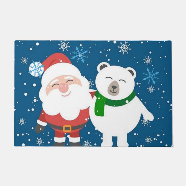 Paillasson Mat de la porte de Noël, Père Noël (Devant)