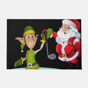 Paillasson Mat de la porte de Noël, Père Noël Golf