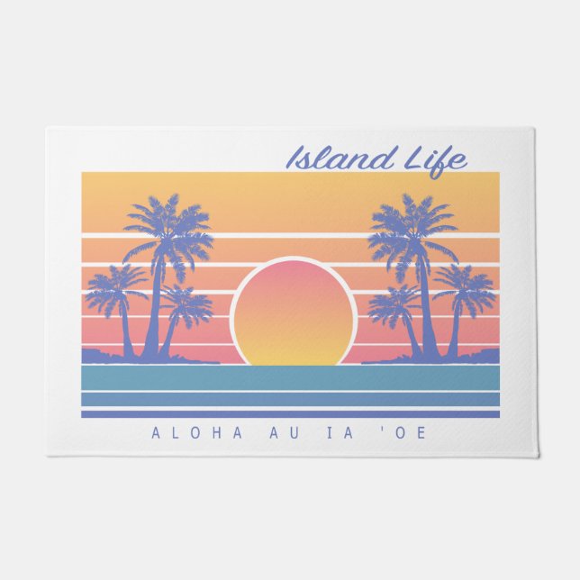 Paillasson Mat de la porte de vie de l'île Hawaiian (Devant)
