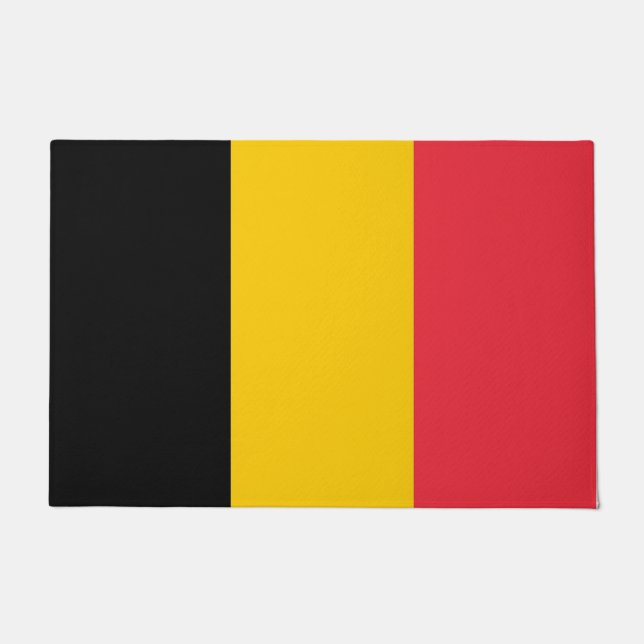 Paillasson Mat de porte avec drapeau de Belgique (Devant)