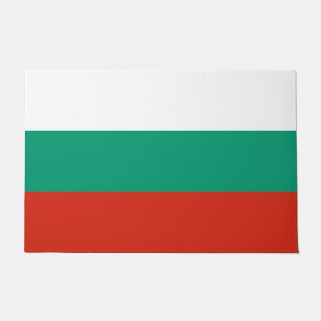 Paillasson Mat de porte avec Drapeau de Bulgarie (Devant)