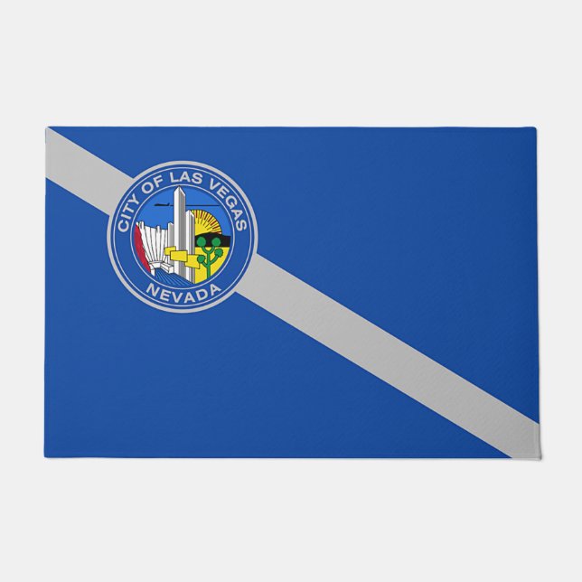 Paillasson Mat de porte avec drapeau de Las Vegas City (Devant)