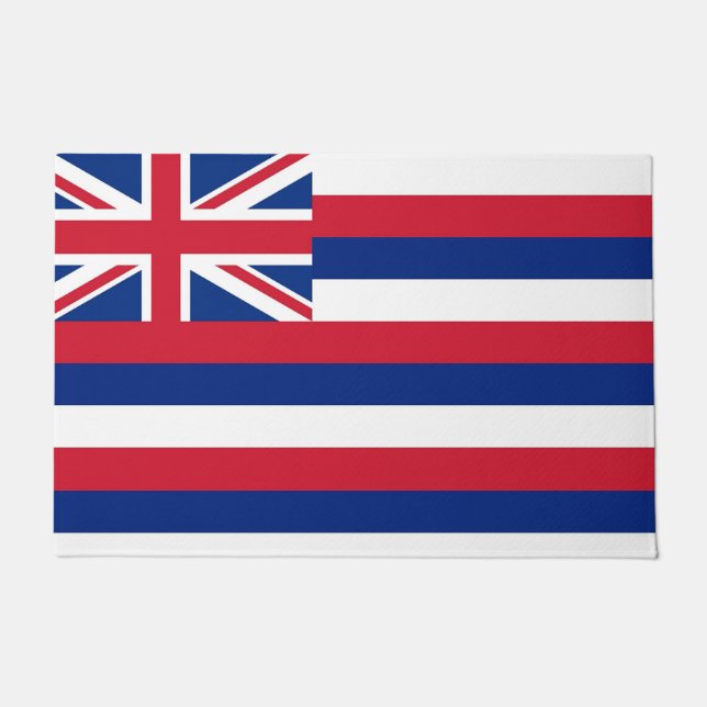 Paillasson Mat de porte avec drapeau de l'État d'Hawaii, État (Devant)