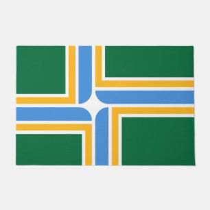 Paillasson Mat de porte avec drapeau de Portland City