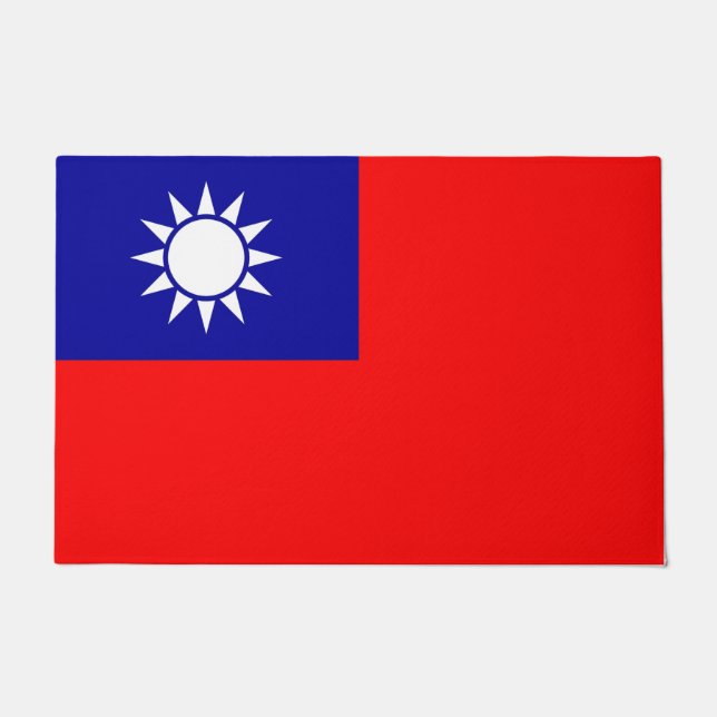Paillasson Mat de porte avec drapeau de Taïwan (Devant)