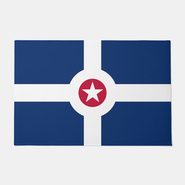 Paillasson Mat de porte avec drapeau d'Indianapolis City (Devant)