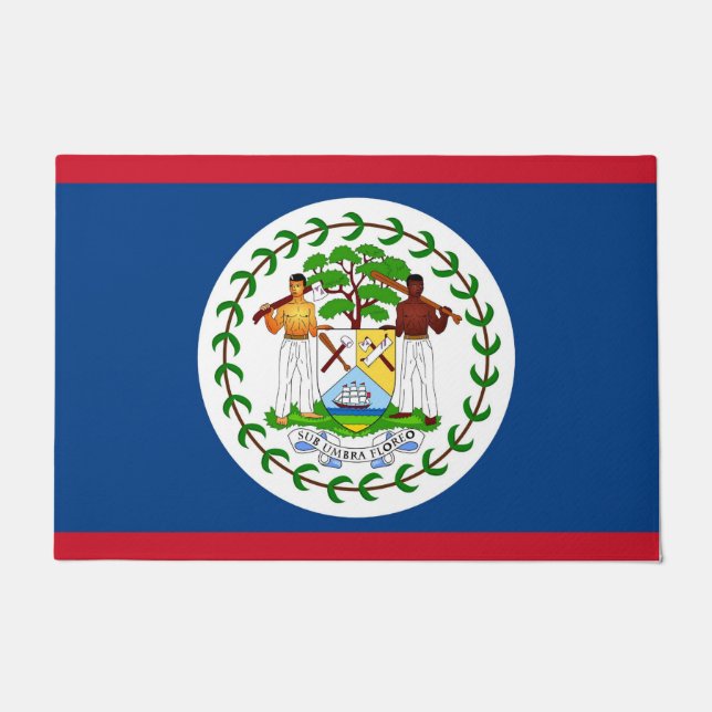 Paillasson Mat de porte avec drapeau du Belize (Devant)