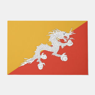 Paillasson Mat de porte avec drapeau du Bhoutan