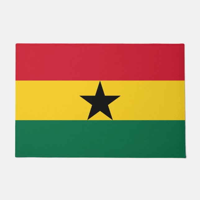 Paillasson Mat de porte avec drapeau du Ghana (Devant)