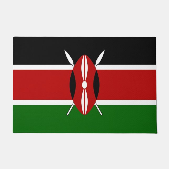 Paillasson Mat de porte avec drapeau du Kenya (Devant)