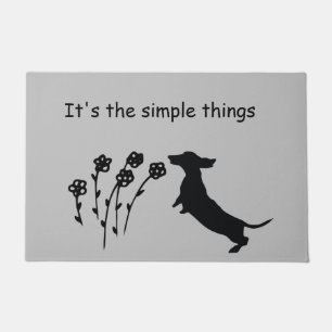 Paillasson Mat de porte en silhouette Dachshund