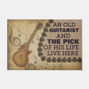 Paillasson Mat De Porte Guitariste, Mignonne Cadeau Guitarist