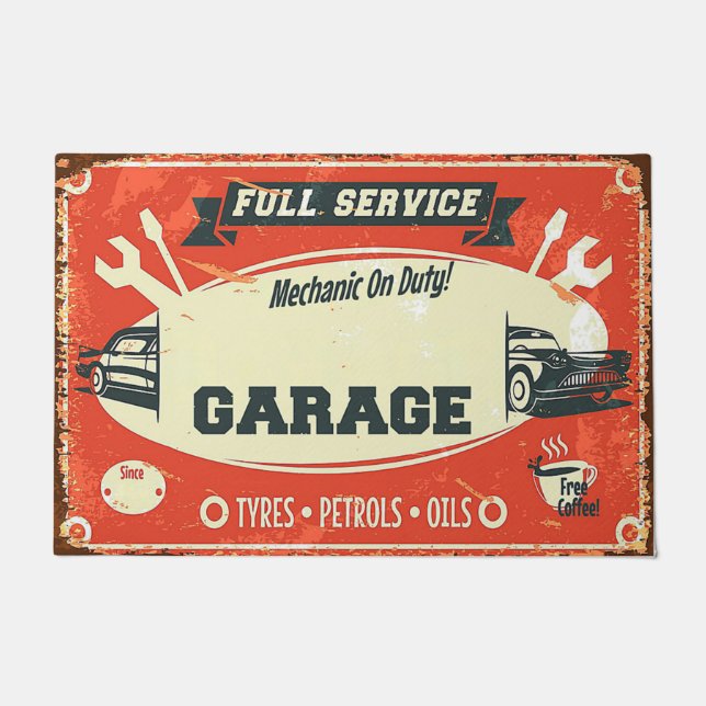 Paillasson Mat de porte Mécanique Garage, Mat d'accueil à ser (Devant)