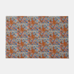 Paillasson Mat de porte Orange Gecko