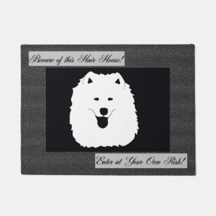 Paillasson Mat de porte Samoyed 18" X24";Attention à cette ma