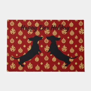 Paillasson Mat de portes de vacances en silhouette rouge et o