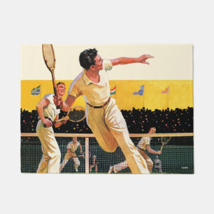 Paillasson Match de tennis de doubles