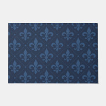 Matelas extérieur bleu marine Fleur de Lis