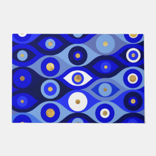Paillasson Mati Mataki grecque - Matiasma Evil Eye blues
