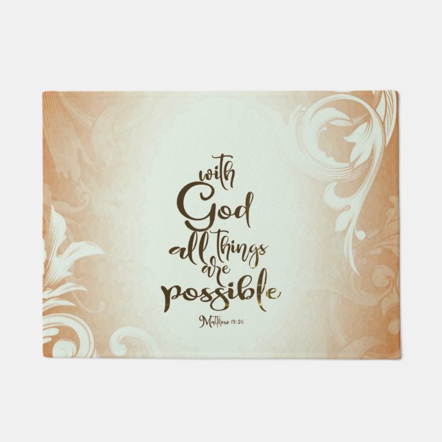 Paillasson Matthieu 19:26 Avec Dieu Toutes les choses sont po (Devant)