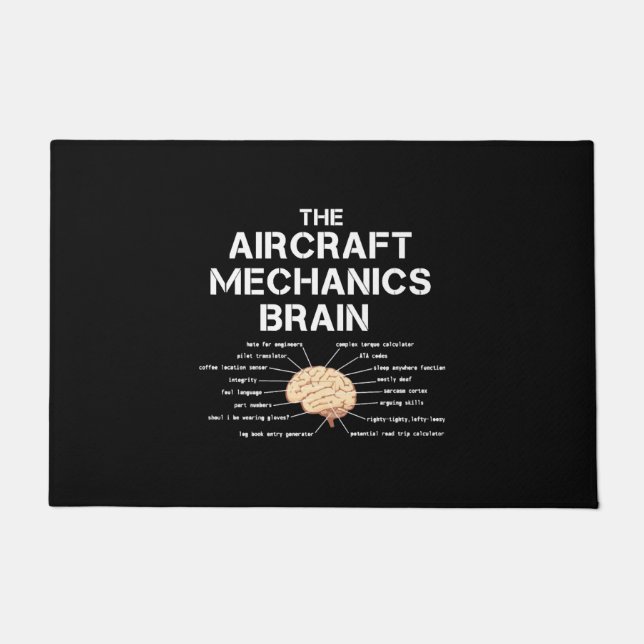 Paillasson Mécanique de l'aéronef Cerveau drôle Avion Hélicop (Devant)