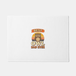 Paillasson Meilleur papa hibou jamais design de t-shirt gravu