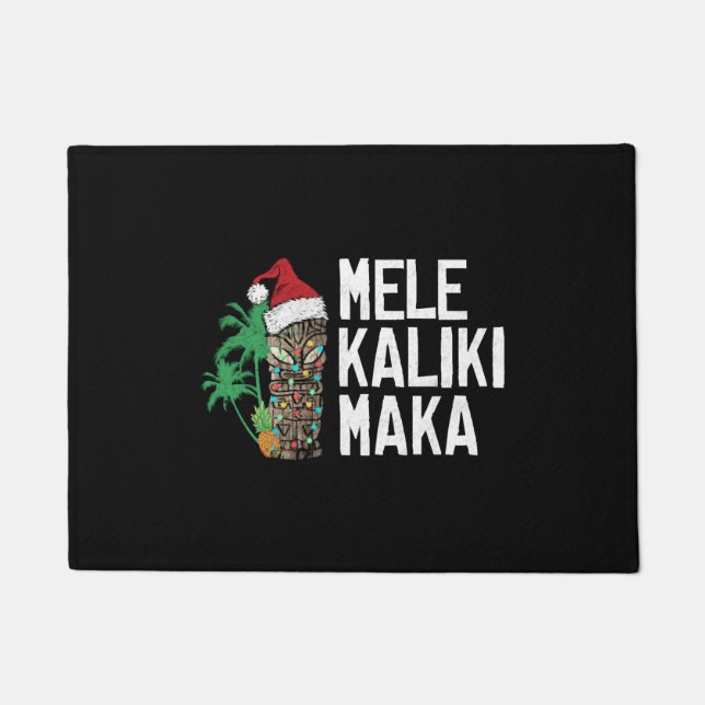 Paillasson Mele Kalikimaka Merry Christmas Hawaiian Tiki T-Sh (Devant)