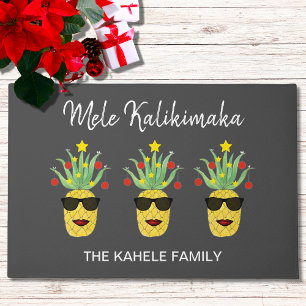 Paillasson Mele Kalikimaka Nom personnalisé Ananas