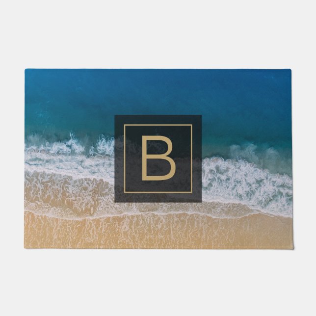 Paillasson Mer Turquoise Floride Sandy Beach Typographie (Devant)