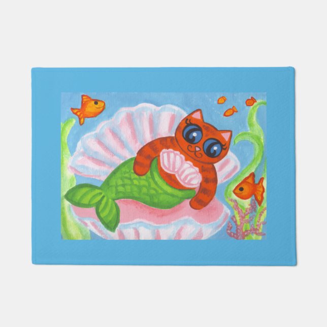 Paillasson Mermaid Cat Doormat Rug  (Devant)