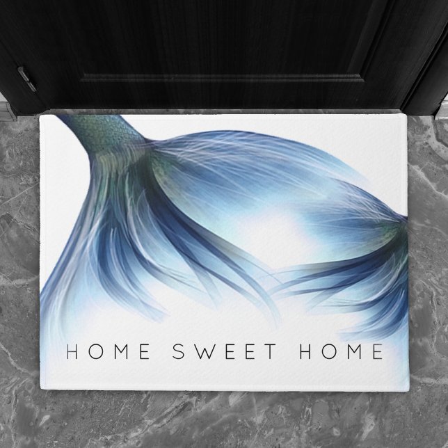 Paillasson Mermaid Glam Tail | Dusty Ice Blue Home Sweet Home (Créateur téléchargé)