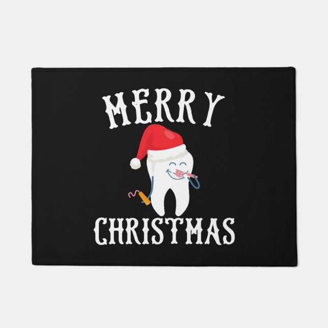 Paillasson Merry Christmas Tooth Doctor dential (Devant)
