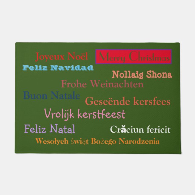 PAILLASSON MERRY NOËL EN 11 LANGUES (Devant)