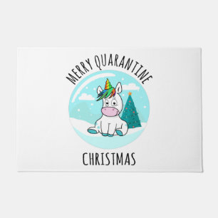 Paillasson Merry Quarantine Christmas Unicorn