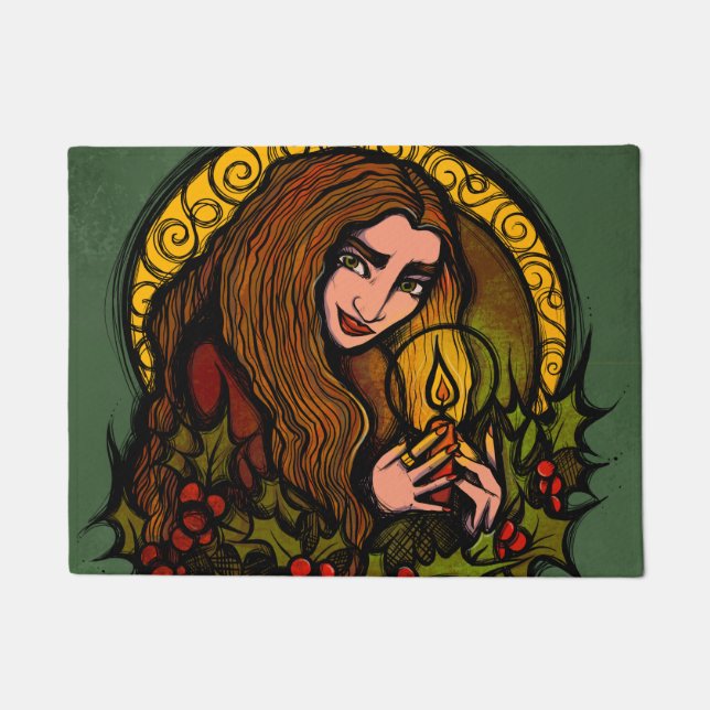 Paillasson Merry Yule sorcière (Devant)