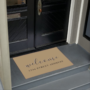Paillasson Message d'accueil personnalisé simple et adresse