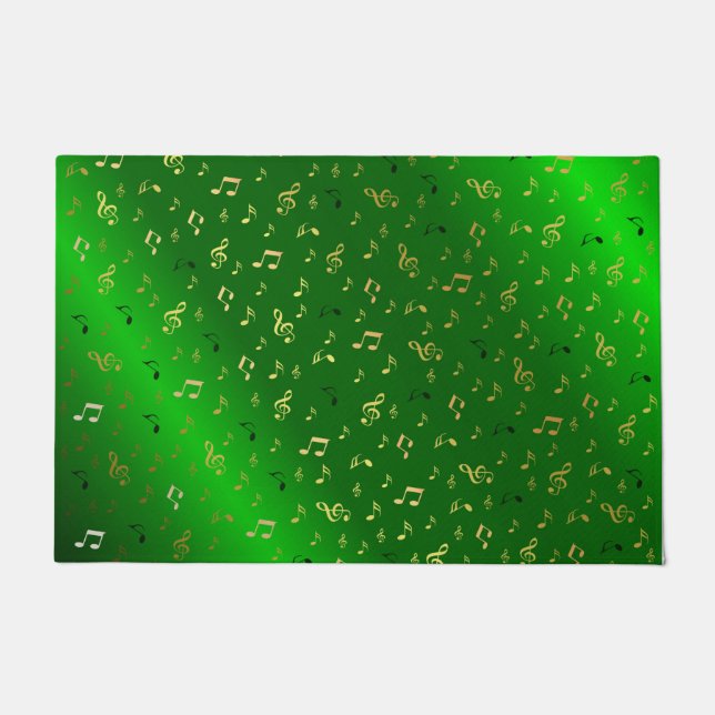 Paillasson métal, brillant, motif, musique, note, élégant, (Devant)