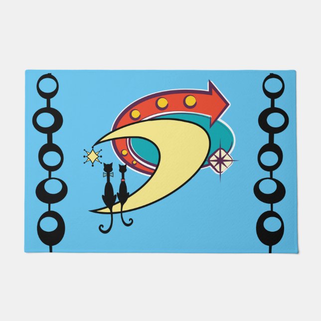 Paillasson Mi-siècle moderne Cool Chat Boomerang Moon Doormat (Devant)