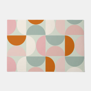Paillasson Mi-siècle moderne Sage Vert Blush Orange Motif