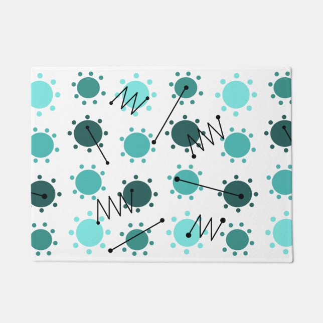 Paillasson Mi-siècle Moderne Sunshine Turquoise (Devant)