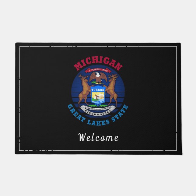 PAILLASSON MICHIGAN GRAND LAKES STATE FLAG DOORMAT (Devant)