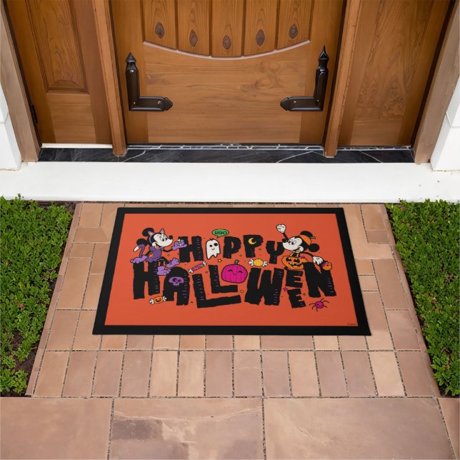 Paillasson Mickey et Minnie - Bonne Halloween (De plein air)